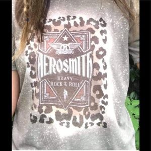 Aerosmith Bleached Band Graphic T Shirt M, L, XL